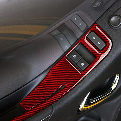 Car Window Lift Switch Sticker Carbon Fiber Decal Interior Trim for Chevrolet Camaro 2010 2011 2012 2013 2014 2015 Accessories - color: Window Lift Switch a