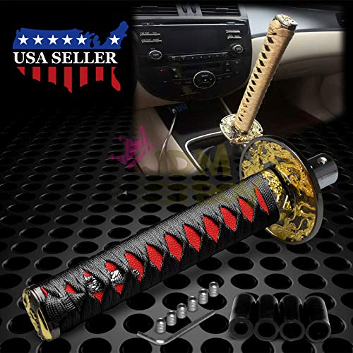 JDMBESTBOY Samurai Sword Black Red Shift Knob Shifter Alloy Katana Adapters Universal 20cm - color: Black Red, size: 20cm