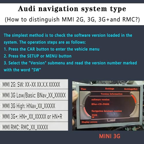 AMI Bluetooth Audio Adapter for Audi MDI MMI 3G System,Bluetooth 5.0 Adapter Compatible Bluetooth Car kit for VW Audi Q5 A5 A7 R7 S5 Q7 A6L A8L A4L Series for MMI 3G System (Only 3G) - size: 3g