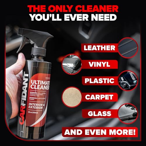 Carfidant Interior Cleaner – Removes Stains & Deep Cleans Car Seats, Leather, Fabric, Upholstery, Plastic, Dashboard & More - Car Cleaning Kit & Interior Detailer Spray - 32oz - size: 32 Fl Oz (Pack of 1)