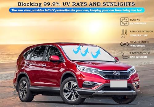 Windshield Sun Shade for Honda CR-V 2012 2013 2014 2015 2016 Front Window Shade Sun Visor Protector Honda CRV Accessories Foldable Sunshade Blocks UV Rays Keeps Your Car Cooler - size: for CR-V 2012-2016