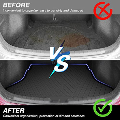 KUST Trunk Cargo Mat for Hyundai Elantra 2021-2025 2026, TPE Rubber Cargo Liner Rear Trunk Liner for Elantra Accessories All Weather Protection High Side - size: For 2021-2026 Elantra | Trunk Mat