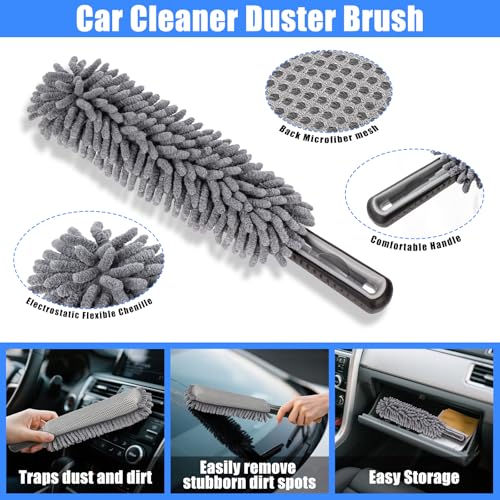 Car Detailing Kit, Car Detailing Brush Set with Wash Mop, Bendable Car Wheel Rim Cleaner Brush Set, Car Detailing Brushes, Car Wash Cleaning Tools Kit for Interior, Exterior, Wheels, Blue - size: 21pcs