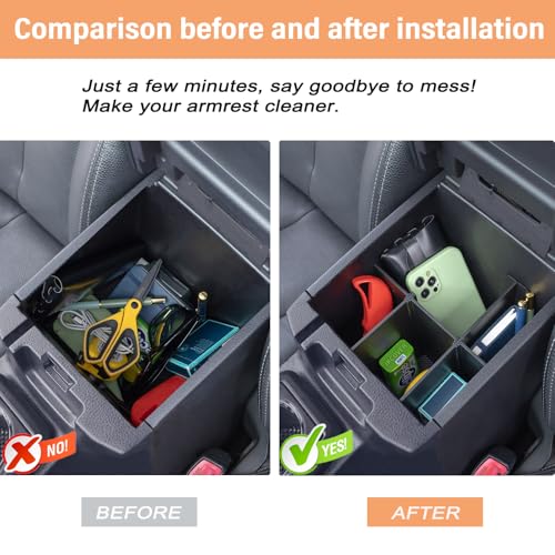 JKCOVER 3PCS Center Console Organzier Compatible with Toyota Tacoma 2016-2023 Accessories Tray Hidden Box Divider ABS Material Insert - color: 3PCS