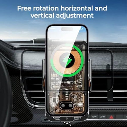 66W Fast Car Wireless Charger, 2024 New 66W Car Navigation Support Frame, 360 Degree Rotation Phone Mount, Automatic Clamping Induction Car Mobile Holder, Dashboard Vent Charging Phone Holder (Gold) - color: Gold