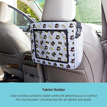 J.L. Childress Warner Bros. 3-IN-1 Kids Travel Tray & Tablet Holder - Car Seat Lap Tray Desk for Toddlers, Road Trip Essentials, Car Seat Activity Table, Travel Accessories - Batman - style: Batman