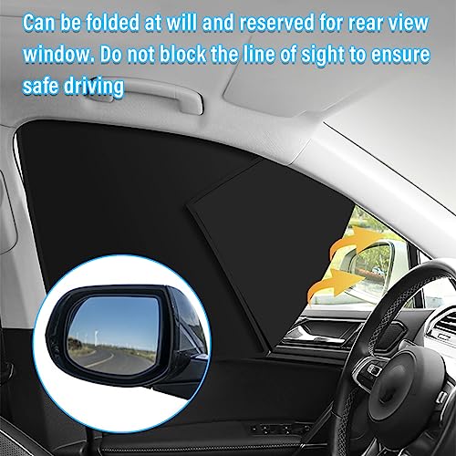Kewucn Car Window Sun Shade, 2PCS Auto Front and Rear Windshield Curtains with Magnetic, UV Rays Protection&Sun Heat Block Car Window Covers, Universal Privacy Sunshades for Cars (Black-Front Window) - color: Black-Front Window