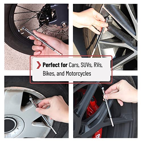 UNCO- Pencil Tire Pressure Gauge, 3 Pack, 10-75 PSI, Pencil Air Pressure Gauge for Tires - color: Silver, size: 3 Pack, 10-75 PSI