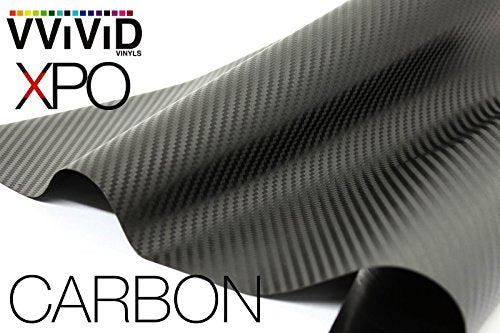 VViViD XPO Black Carbon Fiber Car Wrap Vinyl Roll Featuring Air Release Technology (2.5ft x 5ft) - size: 2.5ft x 5ft
