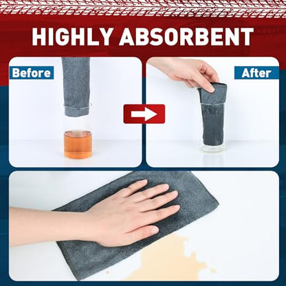 TEAWOO Microfiber Cleaning Cloths Bulk-50 Pack, Gray Microfiber Towels for Cars, Ultra Absorbent Microfiber Towel Weave Grime & Liquid for Streak-Free Mirror Shine - Car Washing Cloth, 12x12 inches - size: 50Pack Grey