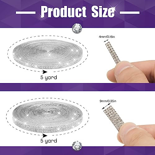 Frienda 2 Rolls 30 Ft Bling Car Trim Self Adhesive Glitter Crystal Rhinestone Car Interior Exterior Accessories Rhinestone Strips Diamond Stickers Roll for Women Auto Dashboard Diamond DIY Decor