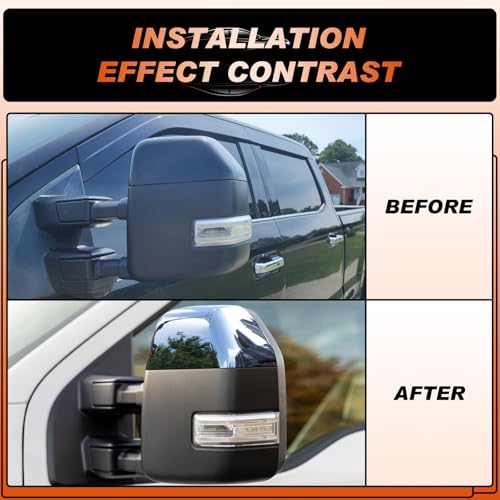 ACLONG Chrome Tow Mirror Cover Caps Left & Right Rearview Side Mirror Covers Compatible with Ford F250 F350 F450 Super Duty 2017-2024 Replaces HC3Z-17D743-AA-1 Pair - size: Fit for Ford F250 F350 F450 2017-2024-Chrome