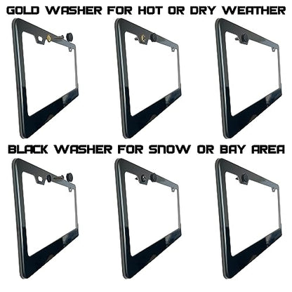 T304 Stainless Steel License Plate Frame – 8K Mirror Polish Finish, Rust-Resistant, Slim Design, Universal Fit, Includes Screw Caps, Washers & Stainless Steel Screws (Chrome) - color: Chrome