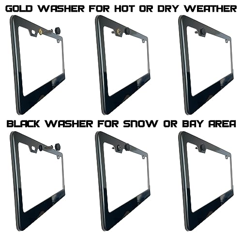 T304 Stainless Steel License Plate Frame – 8K Mirror Polish Finish, Rust-Resistant, Slim Design, Universal Fit, Includes Screw Caps, Washers & Stainless Steel Screws (Rose Gold) - color: Rose Gold