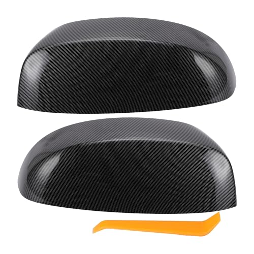 X AUTOHAUX Side Mirror Cover Upper Half Cap Clip-on for Chevy Tahoe Avalanche Silverado Suburban 2007-2014 for GMC Sierra Yukon Xl 1500 2500 3500 HD for Cadillac Escalade Black Carbon Fiber - color: Black Carbon Fiber