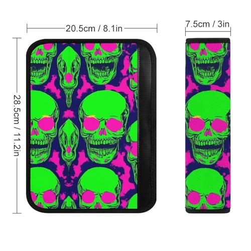 Women's Car Belt Covers, Cool Funny Zombie Skull Fashion Cushion Pad Car Shoulder Strap Harness Pad - color: Color854