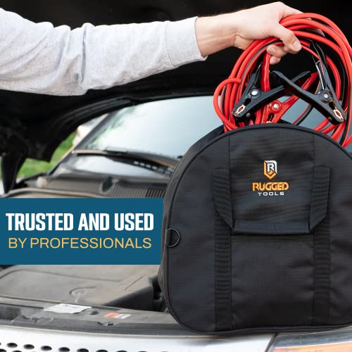 Rugged Tools Cable Bag - Jumper Cable Bag - Storage & Organizer for Cables, Cords, and Hoses Including EV Charging Cables for Electric Vehicles - Tesla, Nissan Leaf, Chevy Bolt