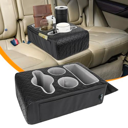 Back Seat Cup Holder for Car, Truck Bed Organizer, Car Truck Boat Organizer, Couch Cup Holder Expander Tray Holds Fit for Coffee Drink Food Snacks Remote with Side Pockets - style: Extended Style