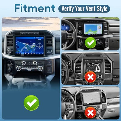 Car Vent Wireless Charger Magnetic Phone Mount Compatible with 2021-2026 Ford F-150, 2023-2026 Super Duty F250/F350/F450, Metal Phone Holder Cradles Bracket Stand for All Smartphones (No Socket Arm) - style: Magnetic Charging