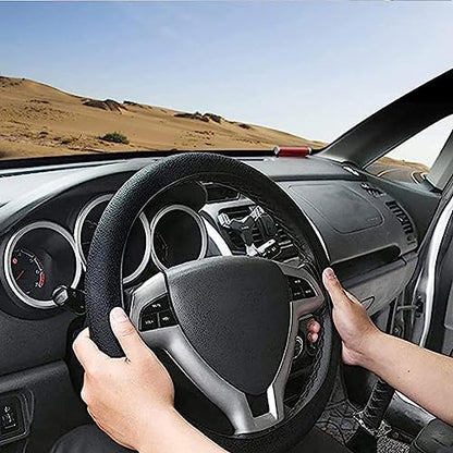 Cool Non-Slip Silicone Steering Wheel Protector, Universal Car Steering Wheel Protective Cover, Non-Slip Silicone Ultra Thin Steering Wheel Cover (Brown)