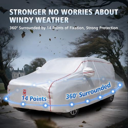 SUV Car Cover, 360° Underbody Wrap Design, All-Weather Waterproof Car Cover, Suitable for SUV Vehicle Body Length 191 to 200 in - size: 1（SUV-A6）
