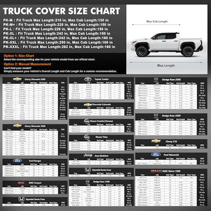 Car Cover Waterproof All-Weather,Heavy-Duty Outdoor Full Exterior Automobiles Snow Cover for Truck Cover with Camper Shell Topper 211-228 inch,with Windshield Sun Shade,Towel&Storage Bag - size: Fit Truck 211-228 inch(PK-L with Shell Topper)