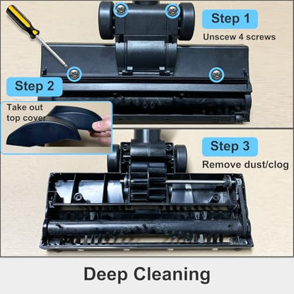 Turbo Brush Head Shop Vac Accessory 1.25" with 2.5" Hose Adapter, as 1-1/4" 2-1/2" Shopvac Attachment Wet Dry Vacuum Adaptor, Ideal for Pet Hair Removal on Carpets Area Rugs Hardfloors - style: Turbo Brush