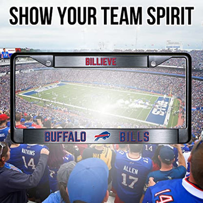 NFL Buffalo Bills Billieve Black Chrome License Plate Frame - 2-Screw Mount - color: Bills