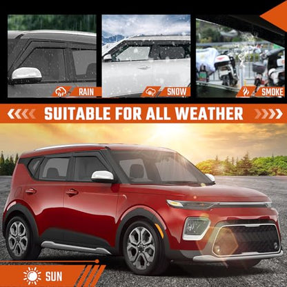 Rain Guards Compatible with Kia Soul 2020 2021 2022 2023, Tape-On Extra Durable Side Window Visor Deflectors 2020-2023 Soul Window Rain Guard 4 PCS - size: Fit for Kia Soul 2020-2023