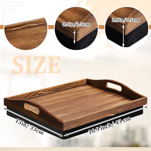 Tioncy 1 Piece Bamboo Lap Tray with Detachable Pillow 16.9'' x 13'' Lap TV Trays Desk with Handles for Adults Eating in Recliner Breakfast Housewarming Gift (Burn Color) - color: Burn Color
