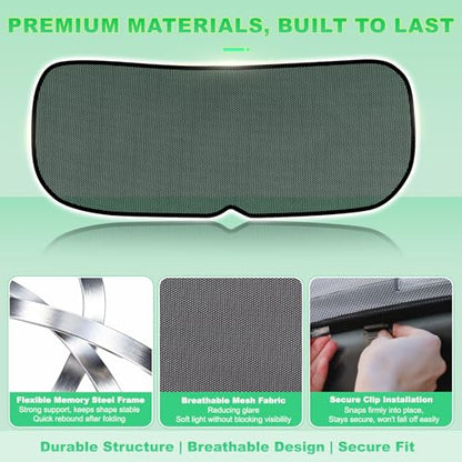 Rear Window Sun Shade for 2019-2024 RAV4, Custom Fit Back Windshield Shade, Breathable Mesh UV Protection Heat Reduction for Baby & Passengers, Clear Rear View, Easy Clip-On Install - size: RAV4(2019-2024)-Rear Windshield