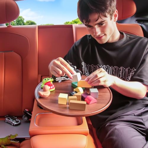 Car Tray & Car Desk for Laptop with 360° Rotating Wooden Car Laptop Mount Car Table Car Food Tray – Universal Steering Wheel Table for Tesla Model Y/3/S, Ford F-150 Explorer & Most Vehicles - size: Center Consoles Car Tray