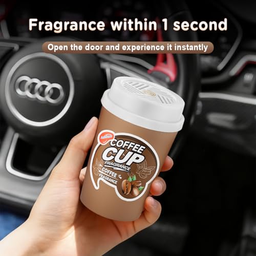 Coffee Car Air Freshener, 180-Day Long Lasting Odor Eliminator, 238g Large Capacity, Natural Plant-Based & Alcohol-Free, Safe for Baby & Pets, Fits Car Cup Holders,Car Accessories (coffee)
