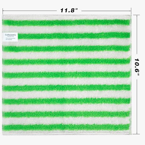 3 Pack Cellulose Fiber Cleaning Cloth, Highly Absorbent Kitchen Cleaning Rags for Kitchen, Car, Window, Housekeeping, Household Dusting, No Odor and No Scratch Reusable, 11.8"X10.6", Green - color: Green
