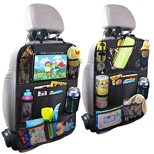 Tianle Backseat Car Organizer - Premium Car Organizer with 10" Table Holder, 9 Pockets, Road Trip Essentials for Travel Accessories (2 Pack) - color: 2 PACK