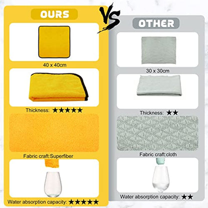 Tallew 40 Pcs Microfiber Towels:16"x16" Microfiber Drying Towels Bulk Micro Fiber Car Cleaning Cloth for Cars Drying Washing Polishing Office Windows Cleaning Household Supplies (Yellow) - color: Yellow