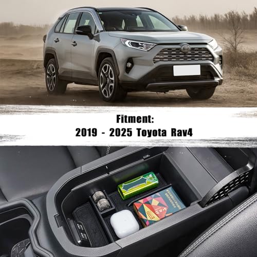 Center Console Organizer Tray Compatible with Toyota RAV4 2025 2024 2023 2022 2021 2020 2019 Armrest Storage Box Insert Tray Secondary Interior Accessories - size: 1 Piece | Armrest Storage Tray
