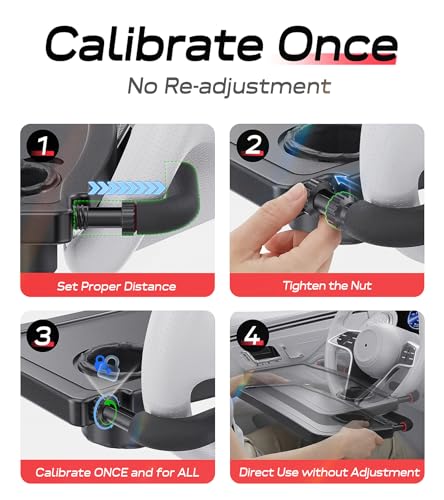 Car Steering Wheel Tray for Drivers Steering Wheel Tray for Dining, Mobile Office & Travel Food with Cup Holder, Scratch-Free EVA Hook Covers, 2-in-1 Desk Table for Car - Black
