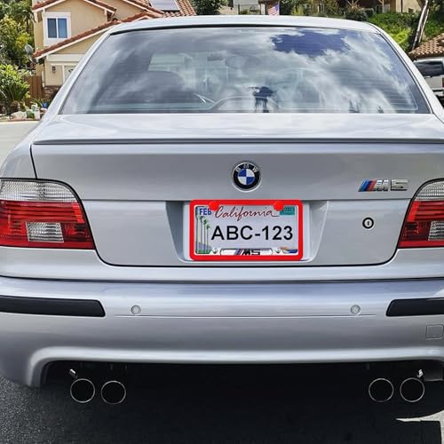 2 Packs License Plate Frame Aluminum Metal Licence Plate Holder for Car Universal Fit for Men Women (Red) - color: Red