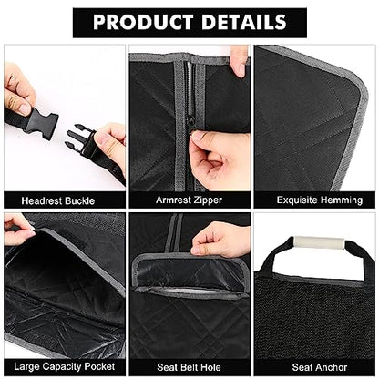 sportuli Dog Car Seat Cover Replace for Ford F150 and Dodge Ram 1500, 600D Oxford Cloth Heavy Duty Waterproof Non Slip Pet Truck Back Bench Seat Cover, Fit for All Full-Size Trucks (Full-Size Truck) - size: Full-Size Truck - Rear - Black