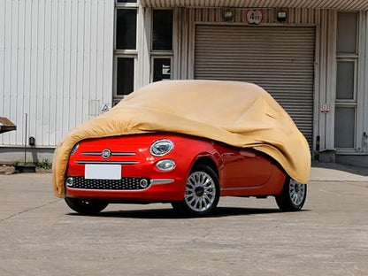 Heavy Duty Outdoor Car Cover Compatible with 2007-2026 Fiat 500,Windproof All Weather Waterproof Sun Rain UV Dust Snow Protection Outdoor Car Covers - size: Custom Fit Fiat 500