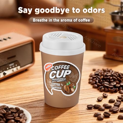 Coffee Car Air Freshener, 180-Day Long Lasting Odor Eliminator, 238g Large Capacity, Natural Plant-Based & Alcohol-Free, Safe for Baby & Pets, Fits Car Cup Holders,Car Accessories (coffee)
