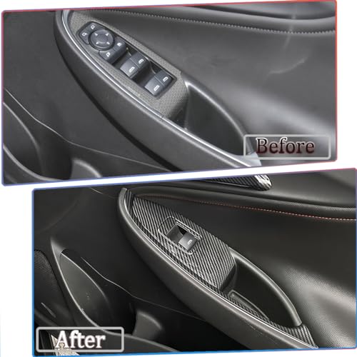 MUXEE Window Switch Panel Cover Trim for Chevrolet Malibu 2016-2024 Carbon Fiber Window Control Button Trim Sport Interior Trim Full Set - color: carbon fiber