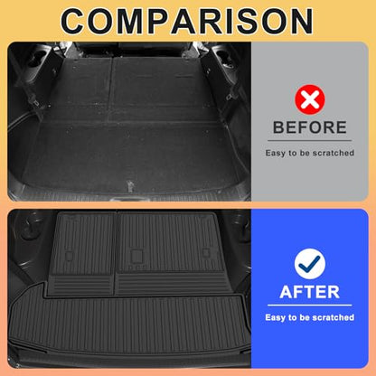 AOMSAZTO Cargo Mat Compatible with 2014-2019 Toyota Highlander Cargo Liner with Backrest Mat for 7 Seat Highlander Accessories (2014-2019 Toyota Highlander Cargo Mat with Backrest Mat) - style: 2014-2019 | For Toyota Highlander Cargo Mat