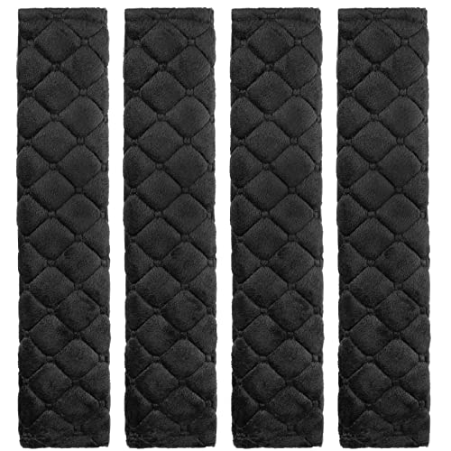 Tatuo 4 Pack Seat Belt Cover Extra Long Seat Belt Pads for Car Soft Comfort Shoulder Strap Covers Harness Pads Helps Protect Your Neck and Shoulder(25.6 Inch,Black) - color: Black, size: 25.6 Inch