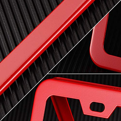 Red License Plate Frame, Metal Thin Stainless Steel with 2 Holes Screw Cap, 2 Pack (Red (Most Glamorous)) - color: Red (Most Glamorous)