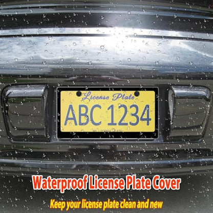 BGGTMO Clear License Plate Covers- Black Car Tag Frame, Unbreakable Number Plate Protector with Screws Caps and Rattle Proof Pads, 2 Pack for Front Rear