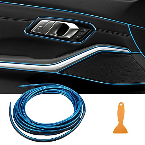 TOMALL Car Interior Moulding Strip Car Decorative Filler Insert Strips 5M(16ft) Flexible Electroplating Decoration Styling Dashboard Accessories with Installing Tool (Blue) - color: Car Trim Strip 5M-Blue