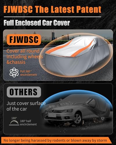 Sliver Full Enclosed Larger SUV Car Cover Universal Fit Tahoe/Traverse,Sienna,BMW X7/XM,Audi Q6/Q7,GLS/EQS,Yukon,Lexus LX/TX,GL8,Odyssey,Ford Flex,Durango,Infiniti QX60/80,EM90,Pacifica - size: 9.For Large SUV/MPV/Jeep Length 198-212 in