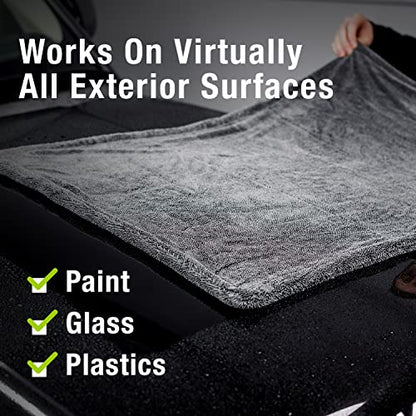 ExoForma Mega Car Drying Towel - Holds Up to 9 lbs, No Streaks, Scratches, or Water Spots | 1200 GSM Microfiber Double Twist Pile & Edgeless Design, 1 Quick & Effortless Dry - 24” x 36” - size: Pack of 1